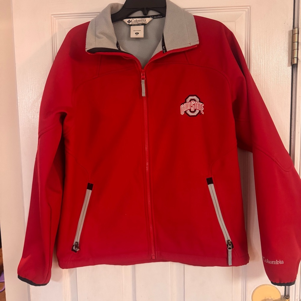 Columbia Ohio State Buckeyes Jacket Men’s M Red Softshell Full Zip OSU